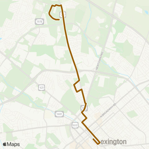 Lextran Georgetown Road map