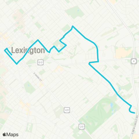 Lextran Eastland map