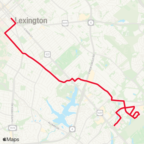 Lextran Night Woodhill-Richmond map