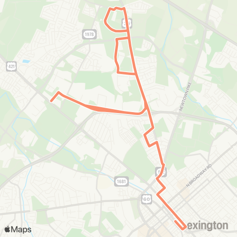 Lextran Night Georgetown-Leestown map