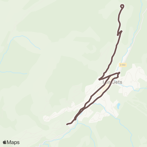 Les Gets Bus Ctre - Lassare - Magy - Le Nant - Pk. Perrières map