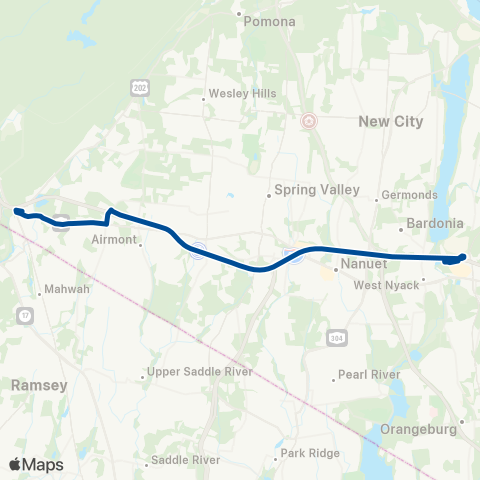 Hudson Link H01 (Suffern-Palisades Center) map