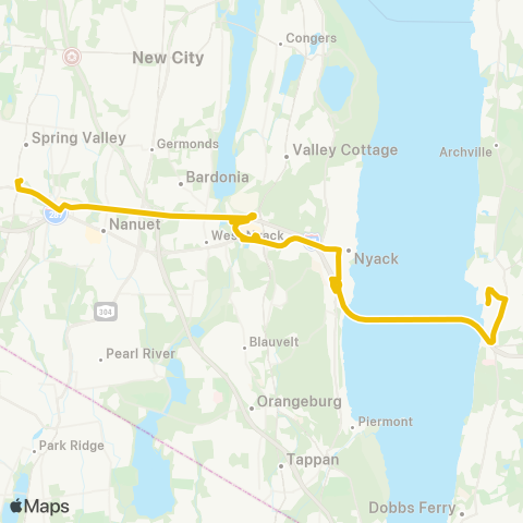 Hudson Link H07 (Palisades Center-Tarrytown) map