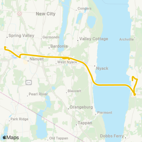 Hudson Link H07 Express (Palisades Center-Tarrytown) map