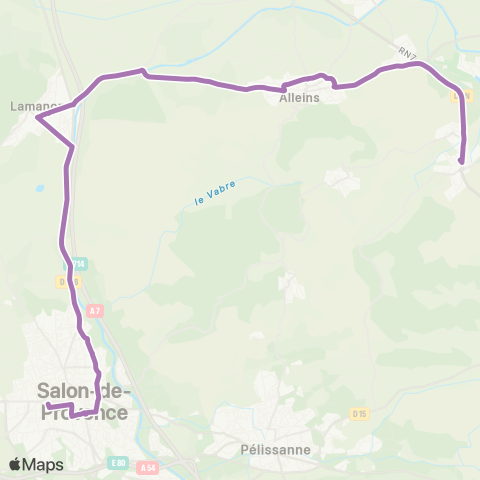 Libébus G routière Lamanon Alleins Cazan map