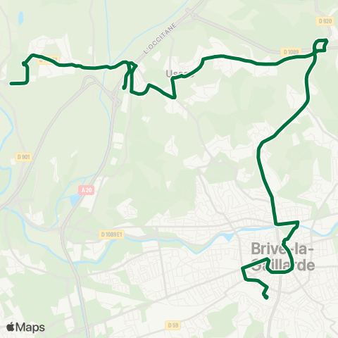 Libéo Croix de l'Aiguillon Ussac / ZA Gare S. Ussac - Gare SNCF map