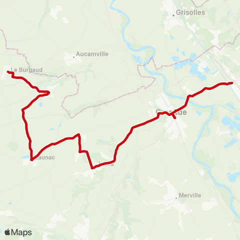 liO Le Burgaud - Grenade - Castelnau d'Estretefonds SNCF map