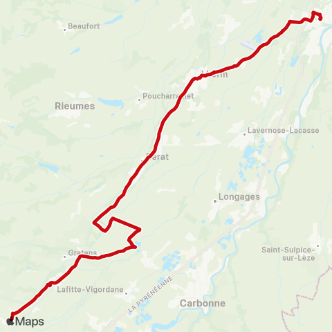 liO Le Fousseret - Bérat - Muret SNCF map