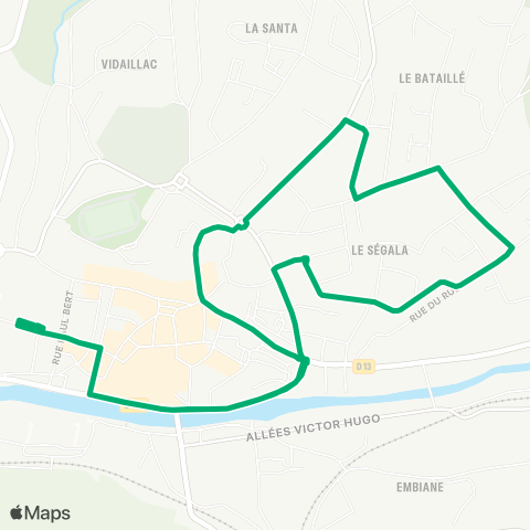 Le Bus H.L.M Bataillé - e.D.F / Centre-ville map