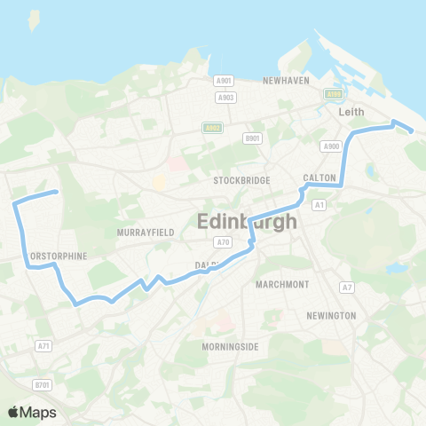 Lothian Buses Clermiston - Seafield map