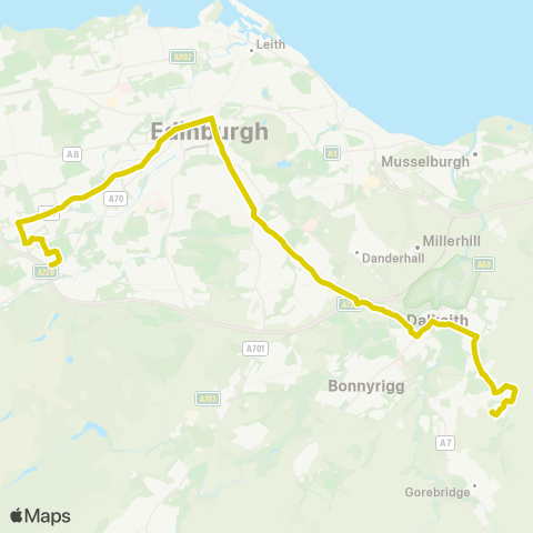 Lothian Buses Clovenstone - Mayfield map