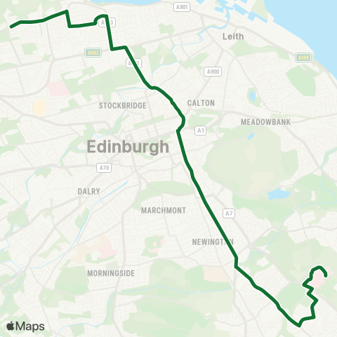 Lothian Buses Muirhouse - Royal Infirmary map