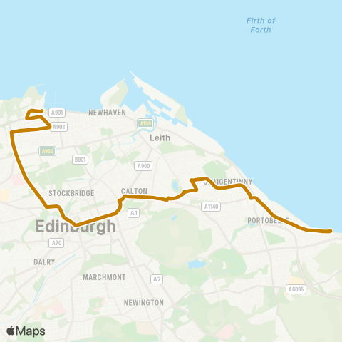 Lothian Buses Granton - Eastfield map