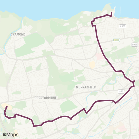 Lothian Buses Gyle Centre - Granton Harbour map