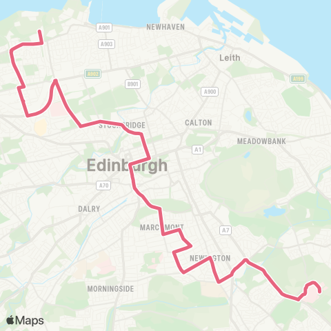 Lothian Buses West Granton - Royal Infirmary map