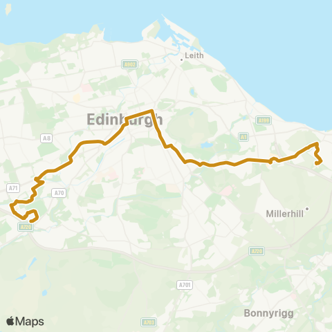 Lothian Buses Clovenstone - Queen Margaret Uni map