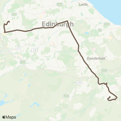 Lothian Buses East Craigs - Bonnyrigg or Polton Mill map