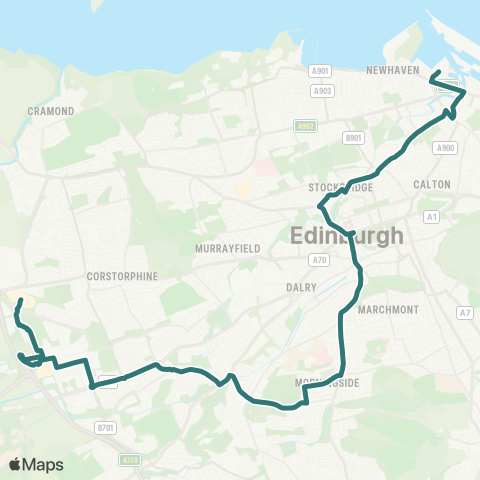 Lothian Buses Gyle Centre - Ocean Terminal map