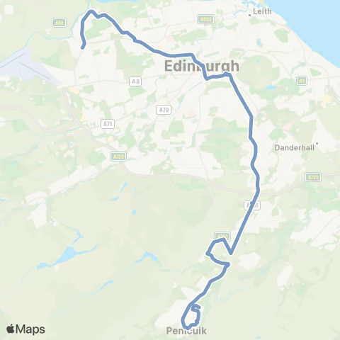 Lothian Buses Cammo - Penicuik Ladywood map