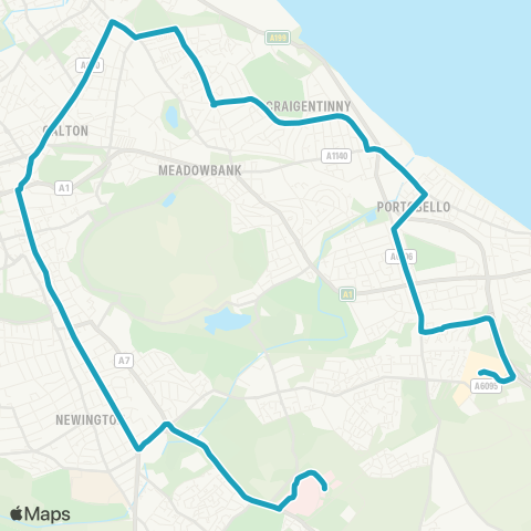 Lothian Buses Royal Infirmary - Fort Kinnaird map