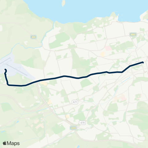 Lothian Buses Airlink: Airport - City Centre Express map