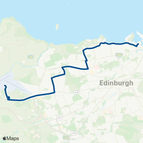 Lothian Buses Skylink: Airport - Ocean Terminal map