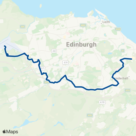 Lothian Buses Skylink: Airport - Fort Kinnaird map