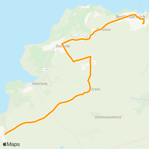 EastCoastbuses Longniddry - North Berwick HS map