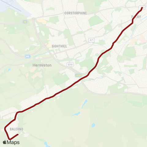 Lothian Buses Cockburn Crescent - Haymarket Sta (Stop HA) map