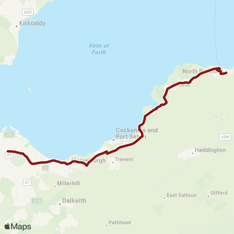 EastCoastbuses Leopold Pl (Stop EE) - Lochbridge Rd E map