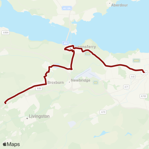 Lothian Country Buses Drumsheugh Pl (Stop QF) - Royston Roundabout map