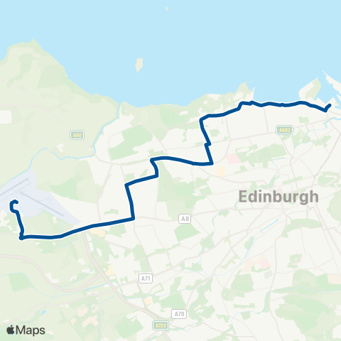 Lothian Buses Ocean Term (Stop OA) - Airport (Stop B) map