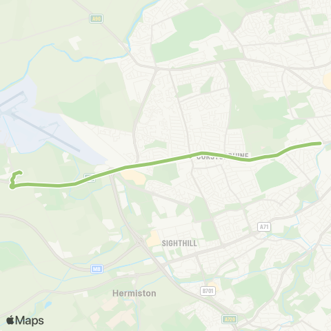 Lothian Buses Ingliston Park & Ride - Murrayfield Road map