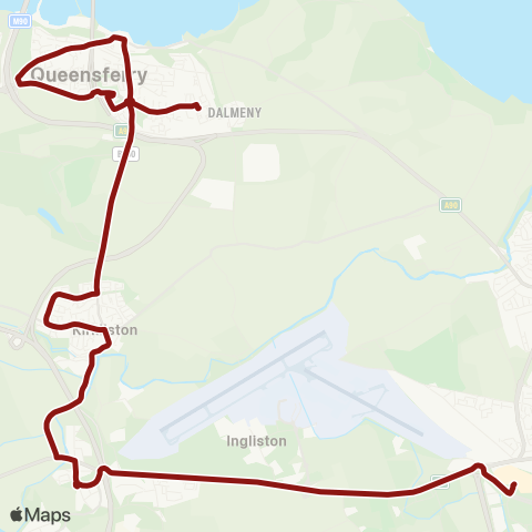 Lothian Country Buses Gyle Ctr (Stop KF) - Scotstoun Terminus (Stop 2) map