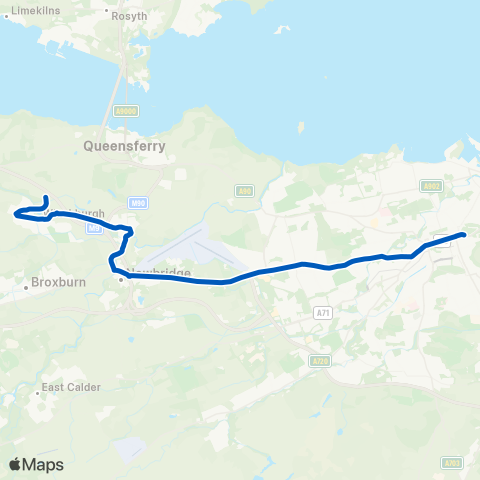 Lothian Country Buses St Andrew's House - M9 Junction map