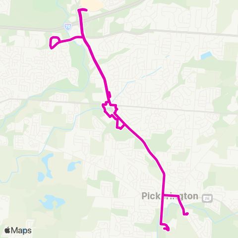 Lancaster-Fairfield Public Transit System Pickerington map