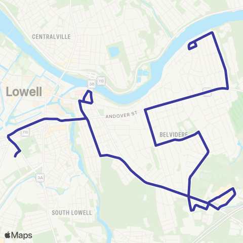 Lowell RTA Belvidere map