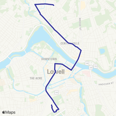 Lowell RTA Centralville map