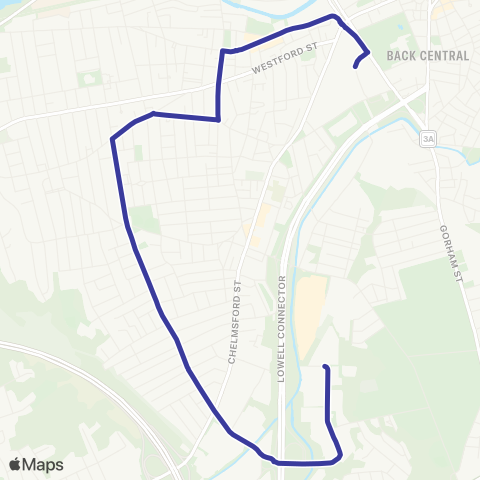 Lowell RTA Highlands via Stevens map