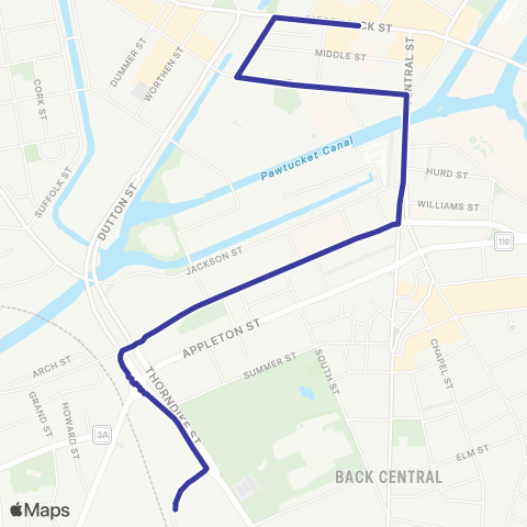 Lowell RTA Downtown Shuttle map