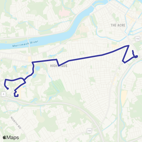 Lowell RTA Westford Street / Drum Hill map