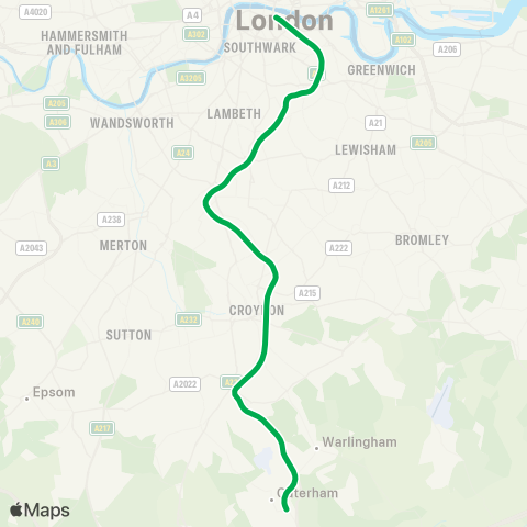 London Rail Southern map