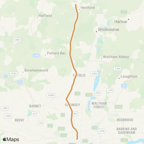 London Rail Great Northern map