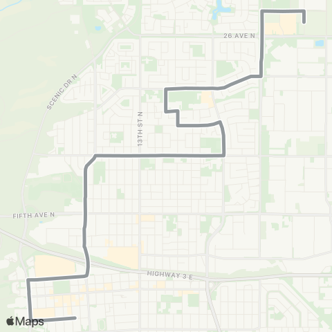 Lethbridge Transit Stafford Dr. map