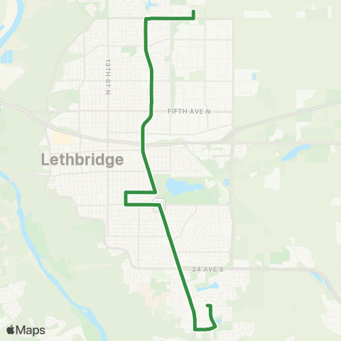 Lethbridge Transit cityLINK Green map