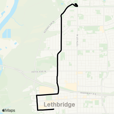 Lethbridge Transit Stafford Dr. map