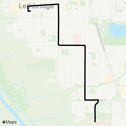 Lethbridge Transit 13 Street South map