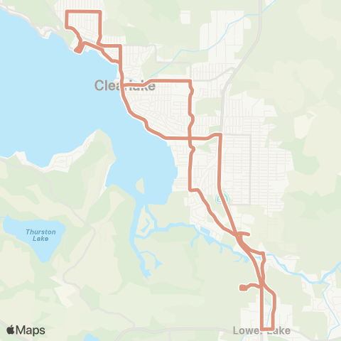 Lake Transit Authority Clearlake / Clearlake Park North Loop map