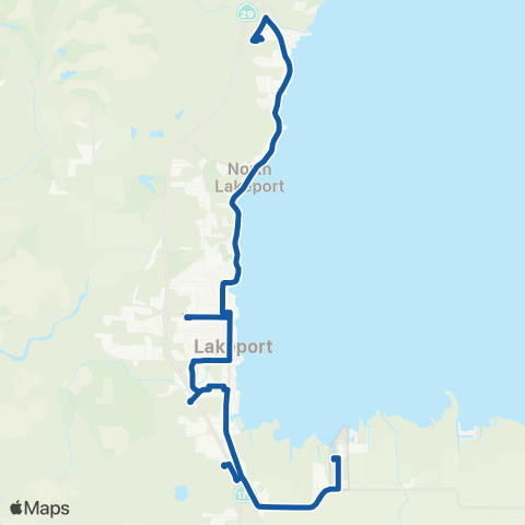 Lake Transit Authority Lakeport City map