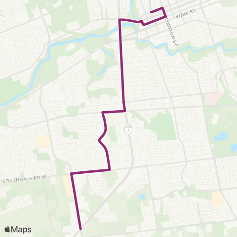 London Transit Downtown – Wharncliffe & Wonderland map